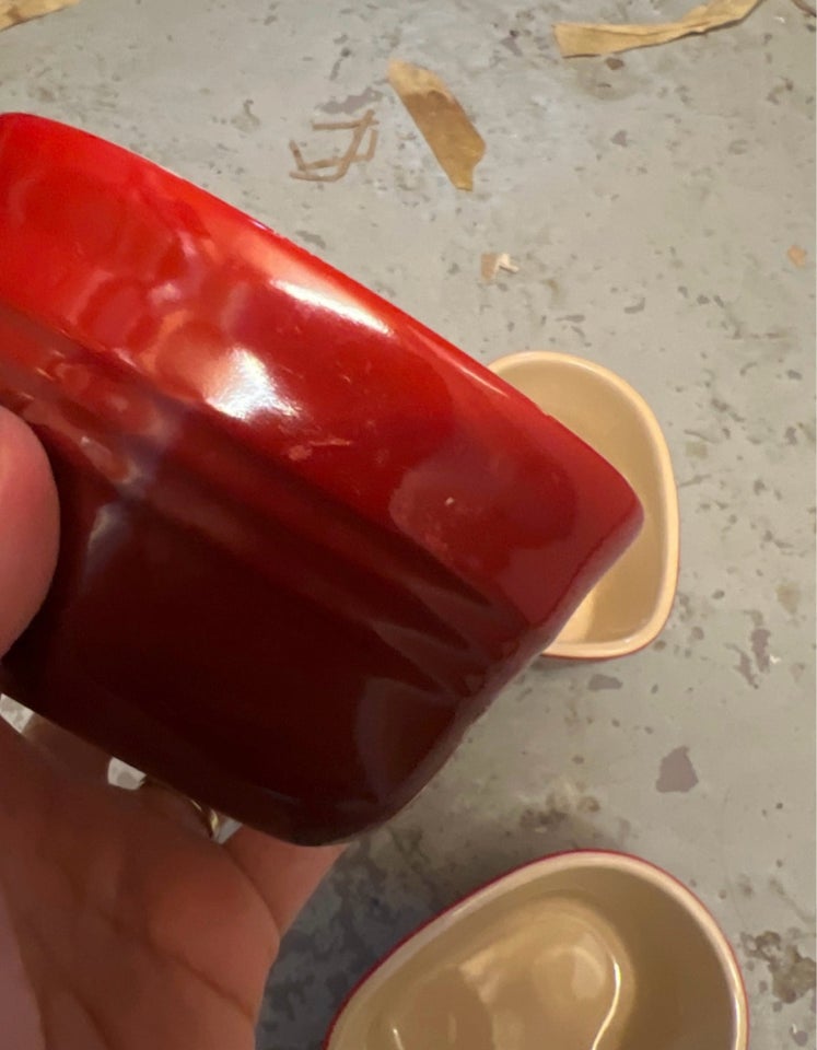 Keramik 3 hjerteskåle Le Creuset