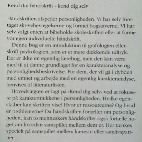 Kend din håndskrift- kend dig selv