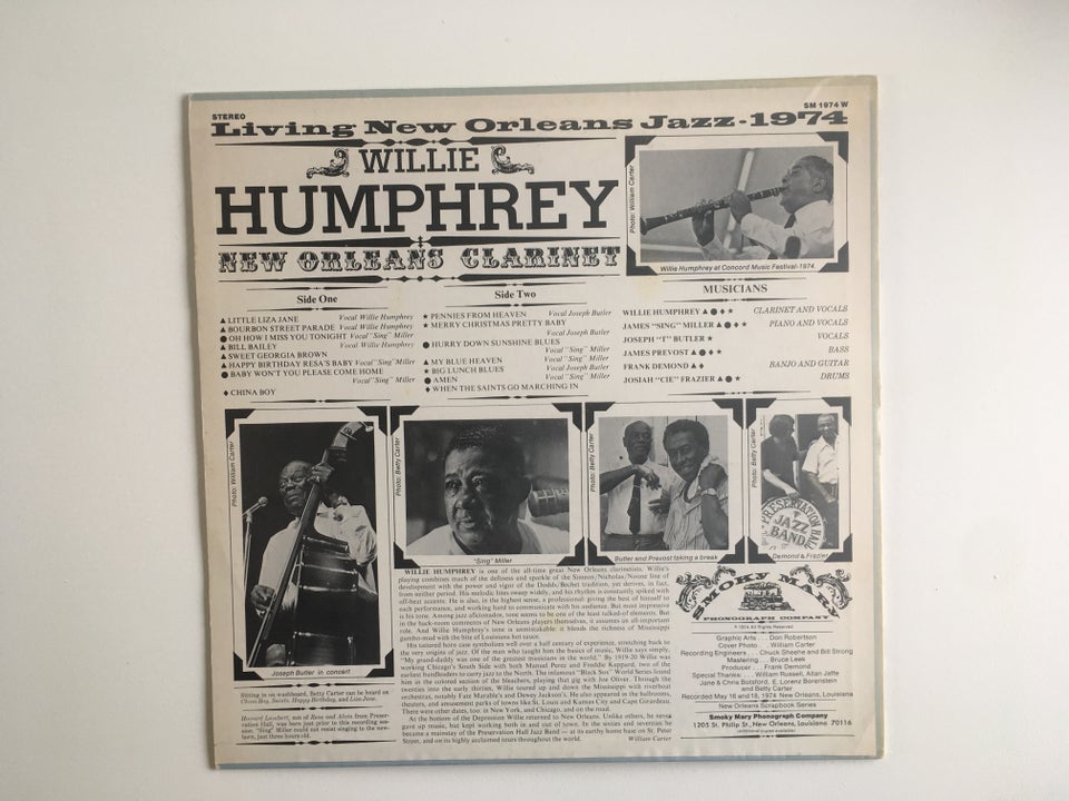 LP, Willie humphrey, new orleans