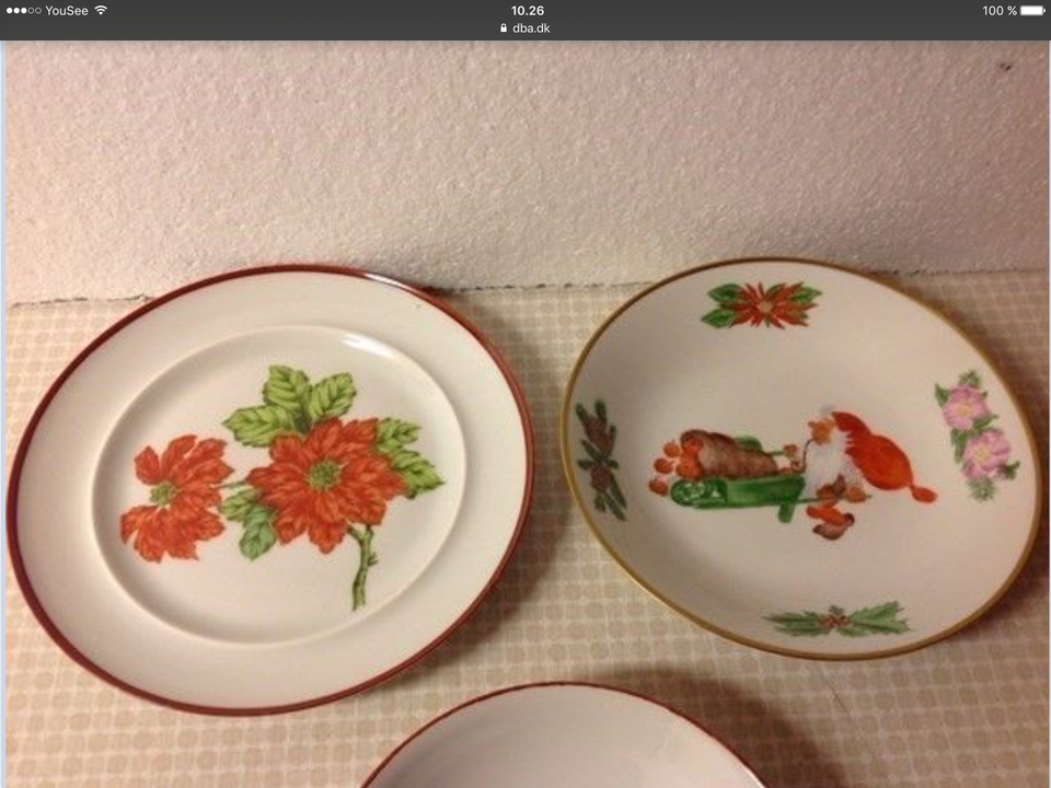 Porcelæn Ældre Jule Tallerkener