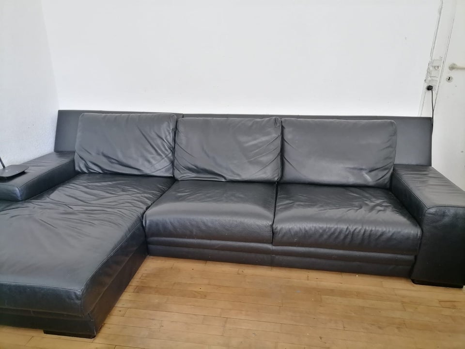 Hjørnesofa, læder, 3 pers.