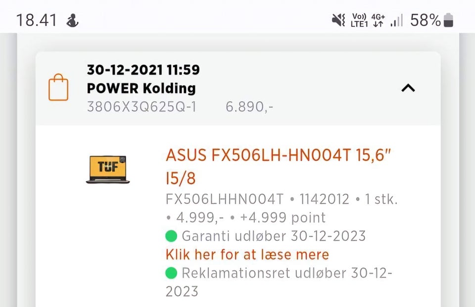 Asus Tuf, 2.6 GHz, 16 GB ram