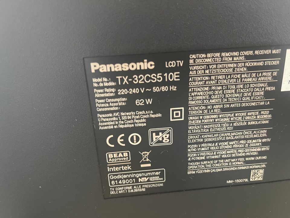 LCD, Panasonic, TX-32CS510E