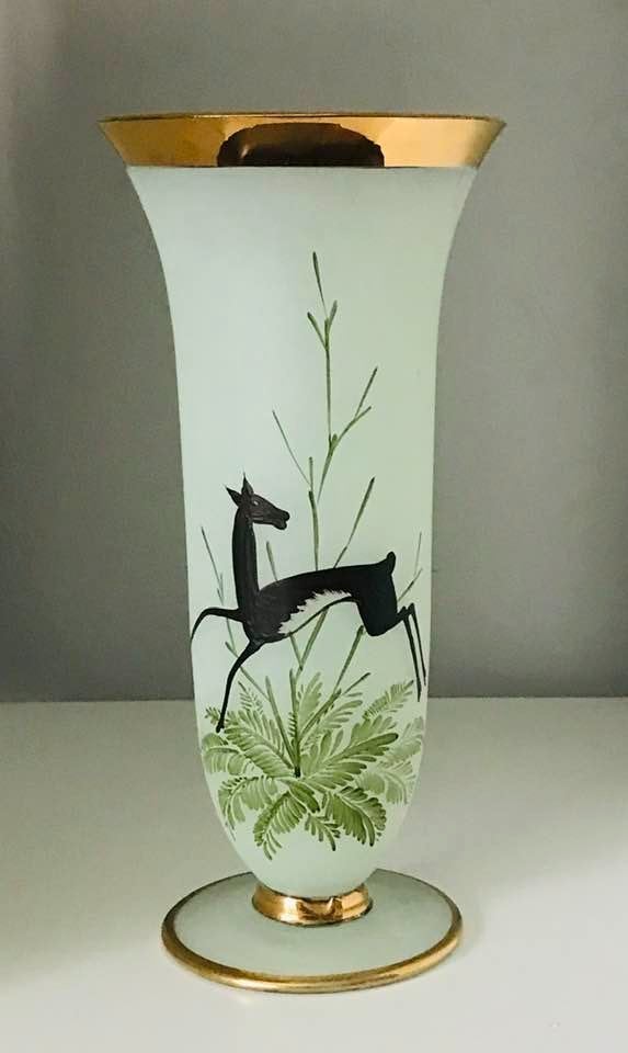 VASE ART DECO GLAS 1940 år gl