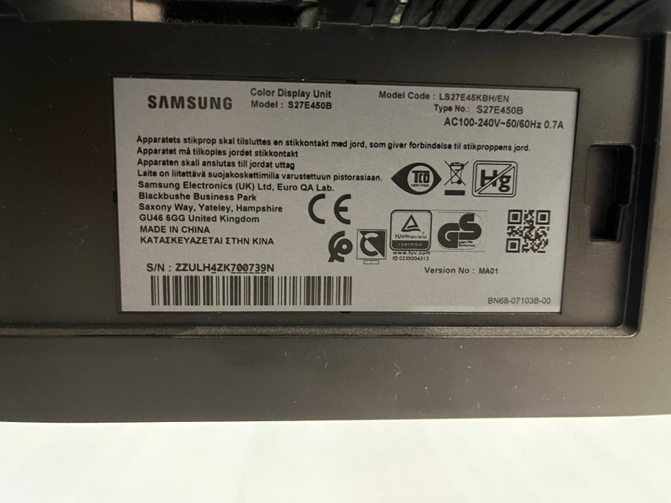 Samsung LS27E450B 27 tommer