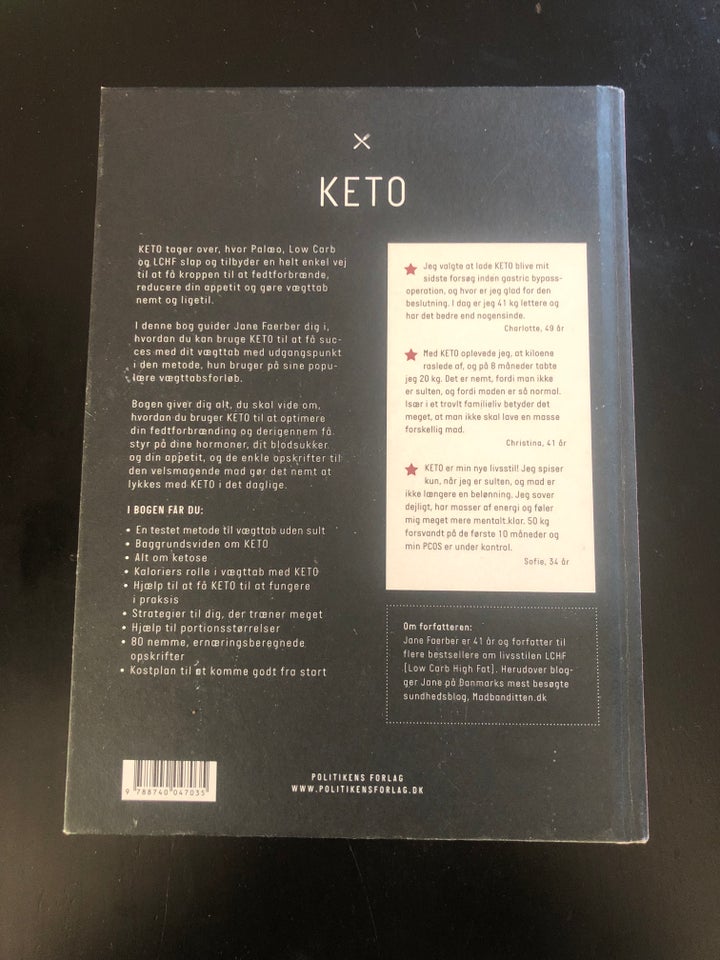 Keto, Jane faerber, emne: mad og vin