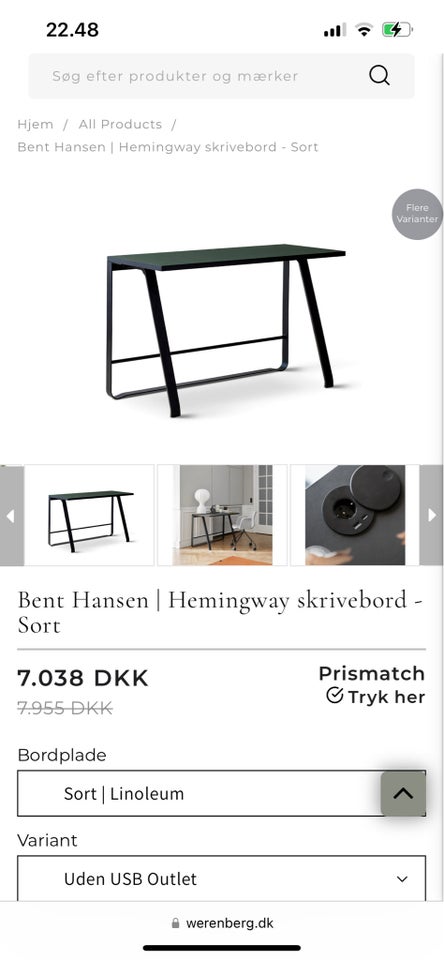 Skrivebord, Bent hansen, b: 120 d: