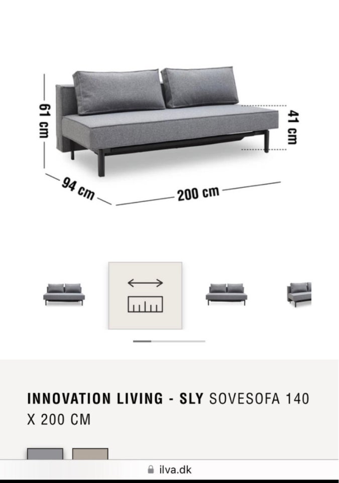 Sovesofa Innovation Ilva b: 140