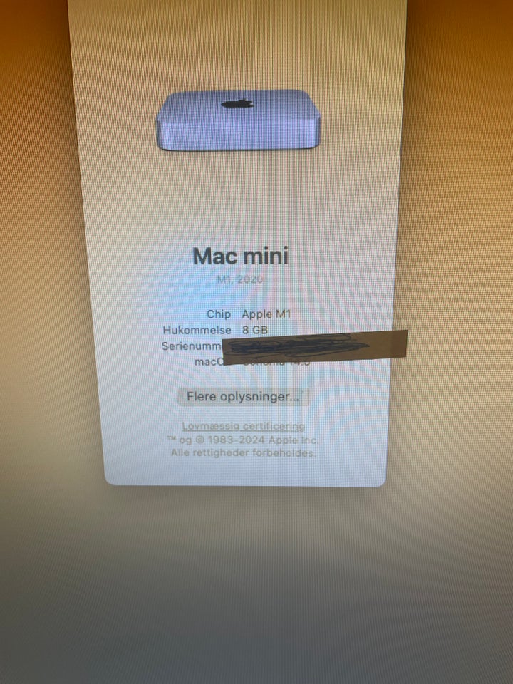 Mac mini, m1, 8 GB ram