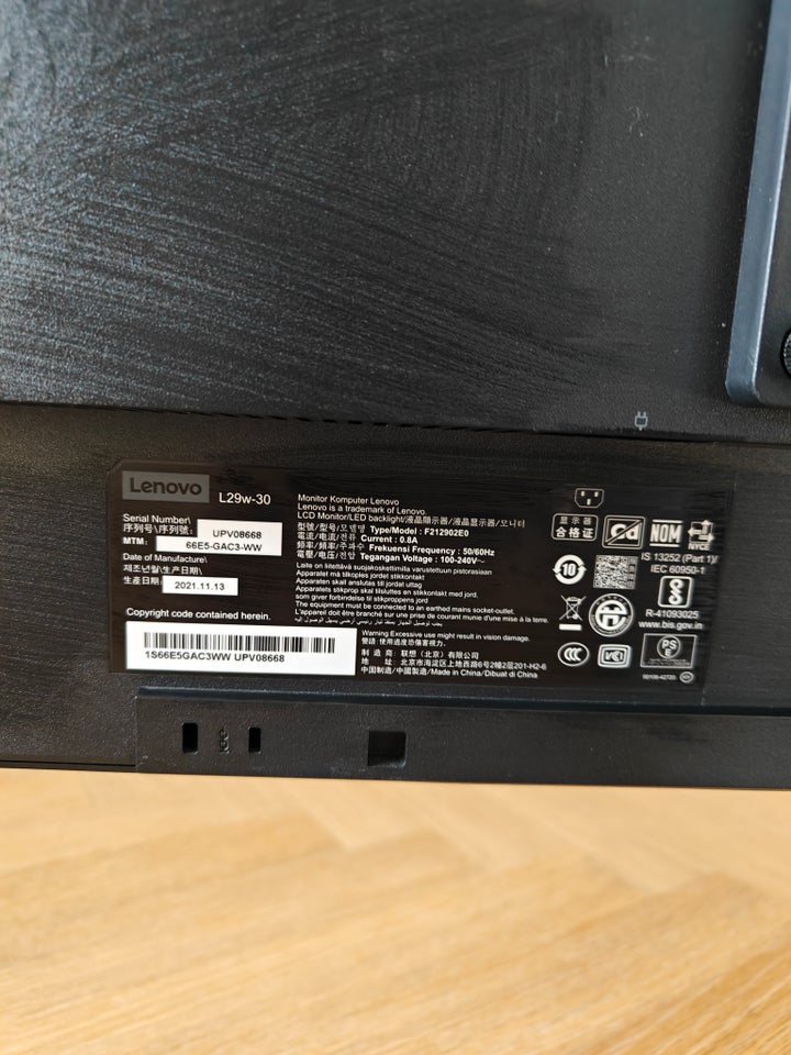 Lenovo L29w-30 fladskærm