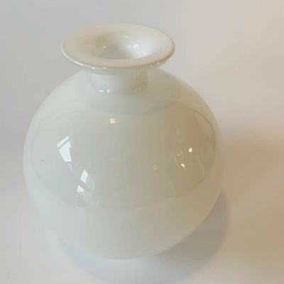 Glas Carnaby vase hvid helt intakt