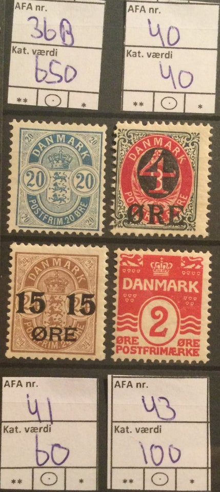 Danmark, postfrisk, Bogtryk