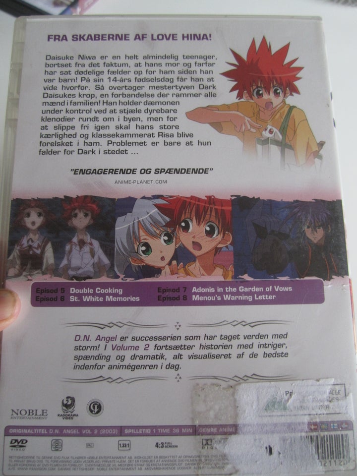 DN angel volume 2, DVD, tegnefilm