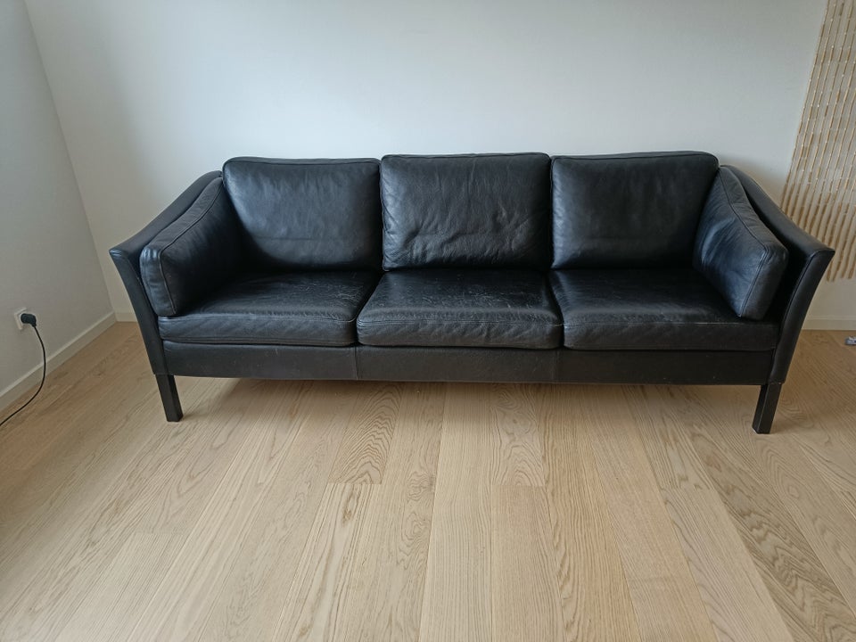 Sofa, læder, 3 pers.