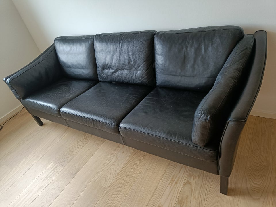 Sofa, læder, 3 pers.