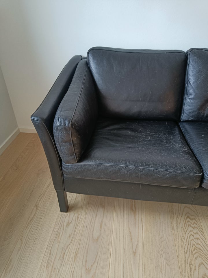 Sofa, læder, 3 pers.