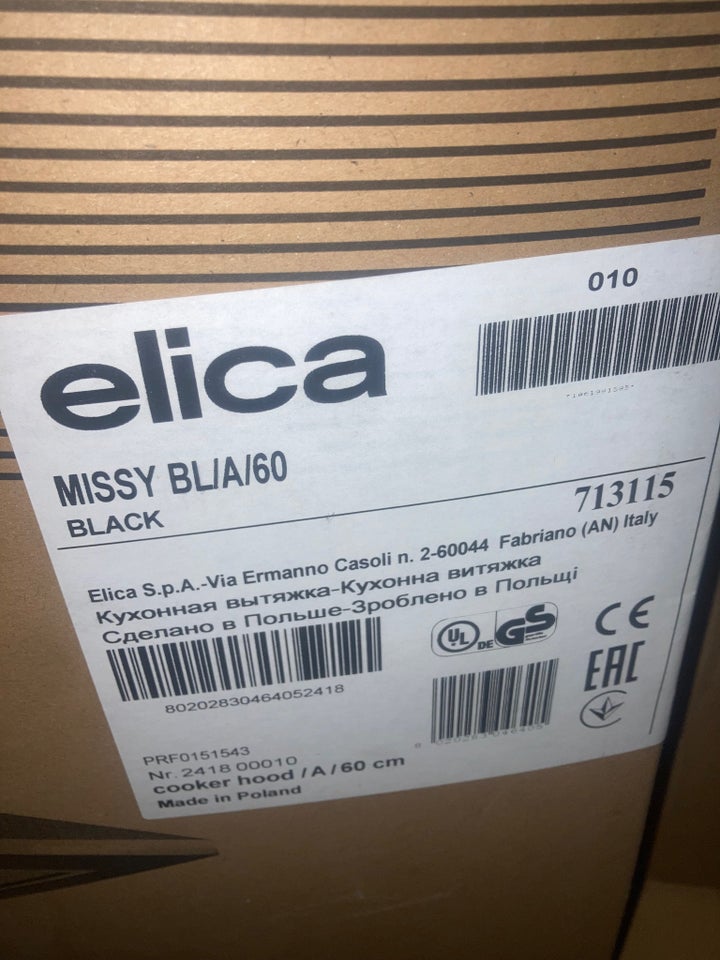 Emhætte, EICO MISSY BL/A/60