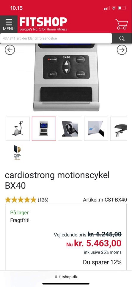 Motionscykel, Cardiostrong bx40