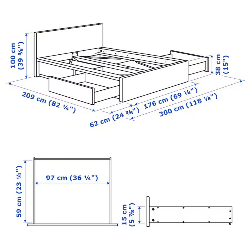 Dobbeltseng, IKEA, b: 160 l: 200 h: