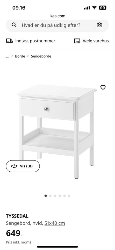 Sengebord Ikea