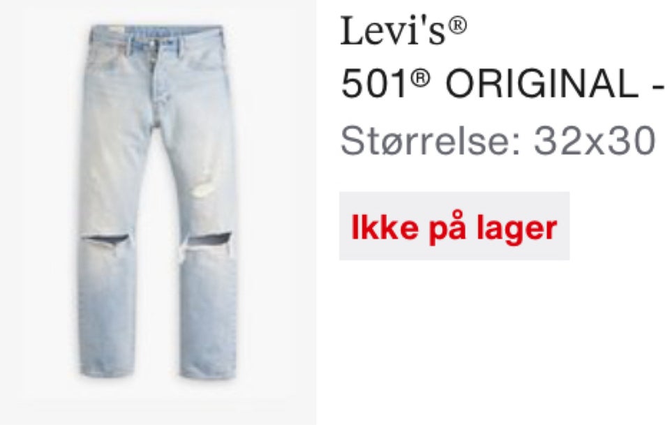 Jeans, Levis 501 32x30, str. 32