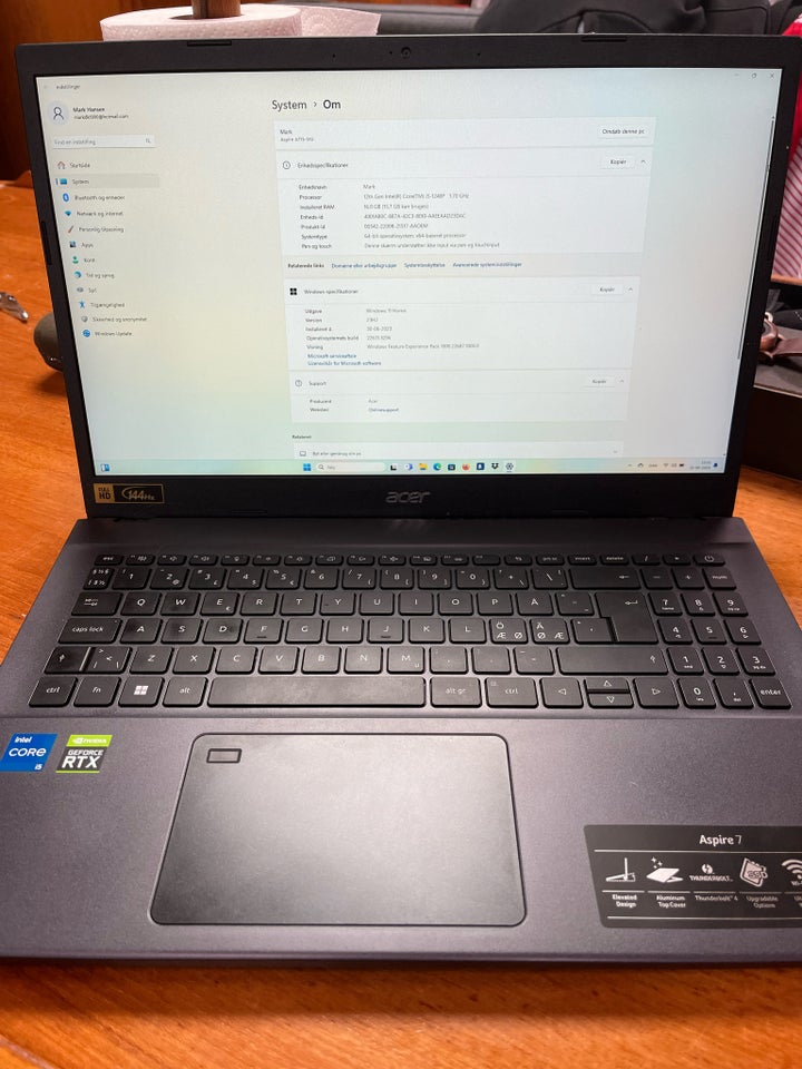 Acer Aspire A715-51G 12th gen i5