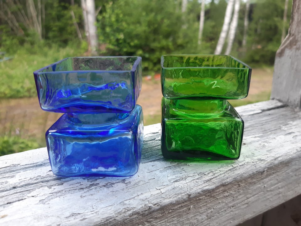 Glas Små løgglas blå/grøn