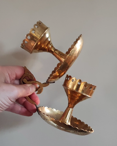 Vintage Brass Chamberstick Candle Holder with Snuffer