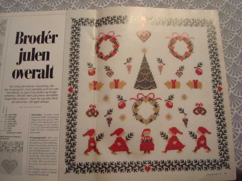 Broderi, mønster med julemotiver