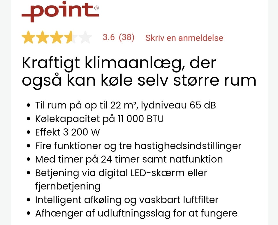 Klimaanlæg, Point