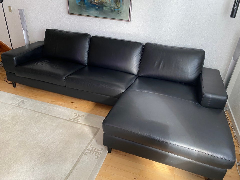 Sofa, læder, 5 pers.