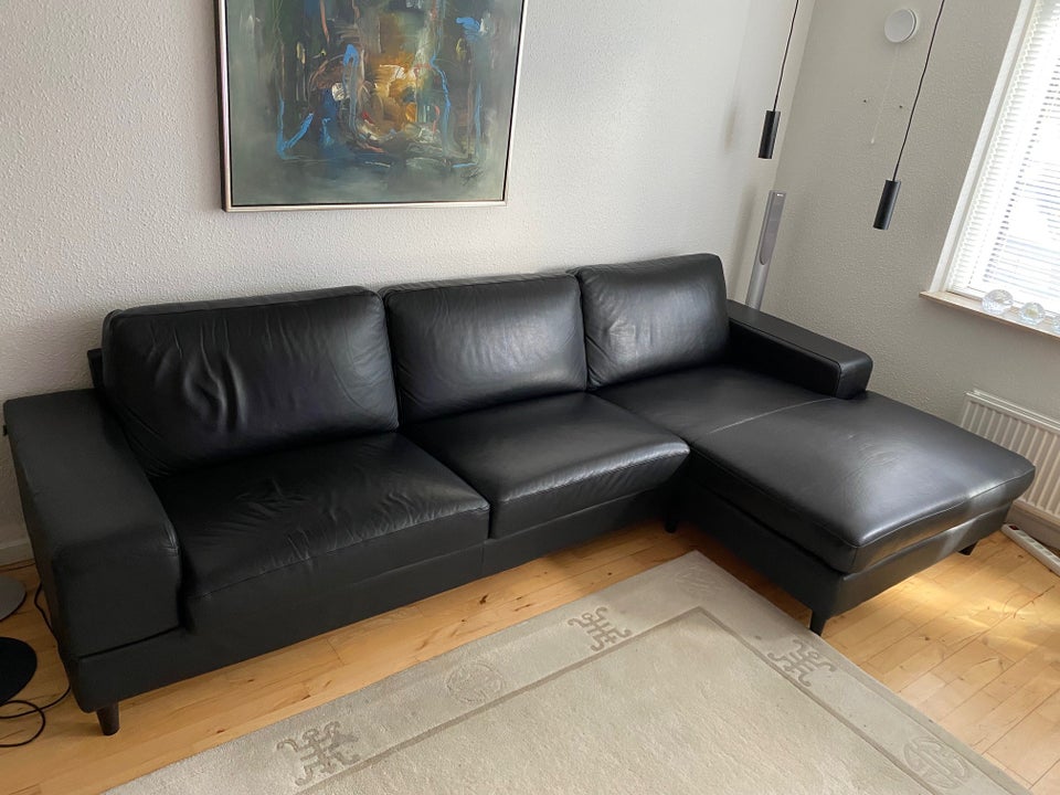 Sofa, læder, 5 pers.