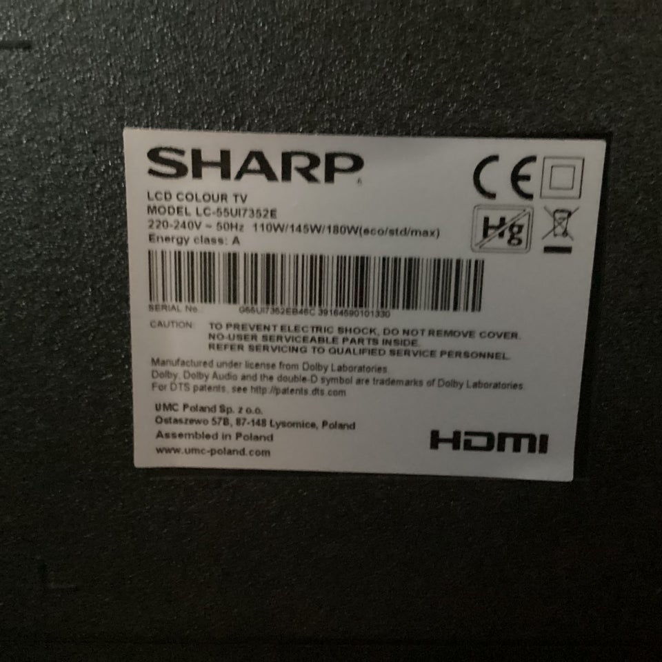 LED, Sharp, LC-55UI7352E