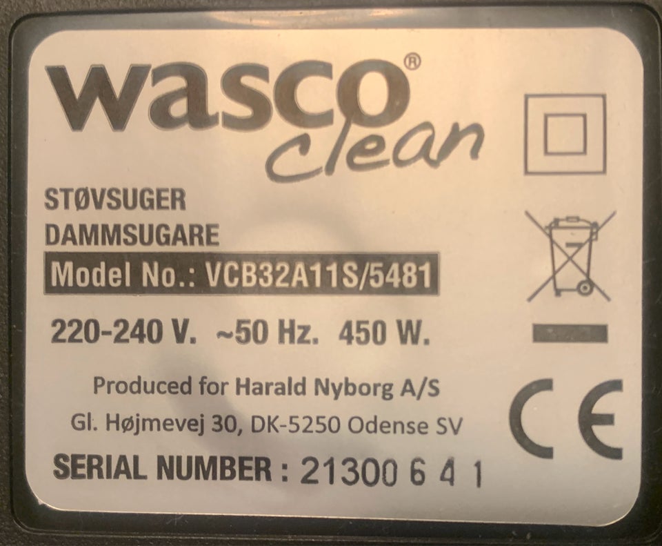 Støvsuger, 450 watt