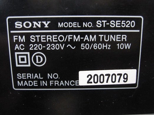 Tuner, Sony, ST-SE520