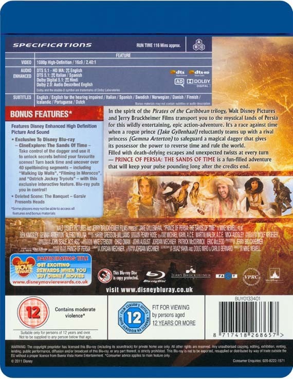 Prince of Persia, Blu-ray, andet