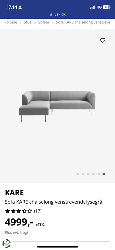 Sofa, 3 pers. , Jysk