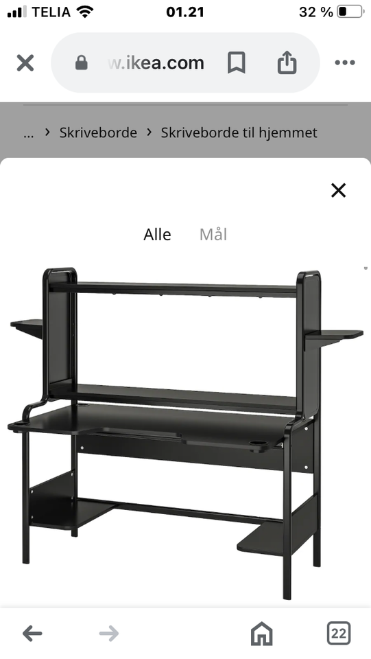 Computerbord FREDDE/Ikea  b: 140