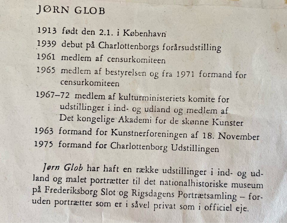 Oliemaleri Jørn Glob motiv: