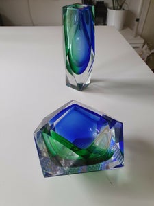 Glas Vase og skål/askebæger 2