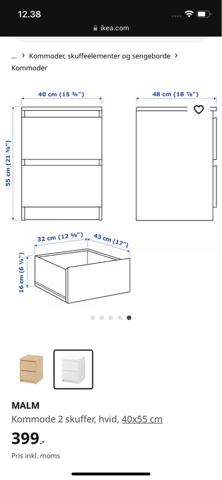 Sengebord, IKEA