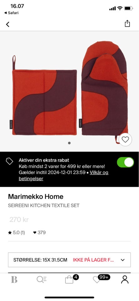 Køkken tekstilsæt, Marimekko