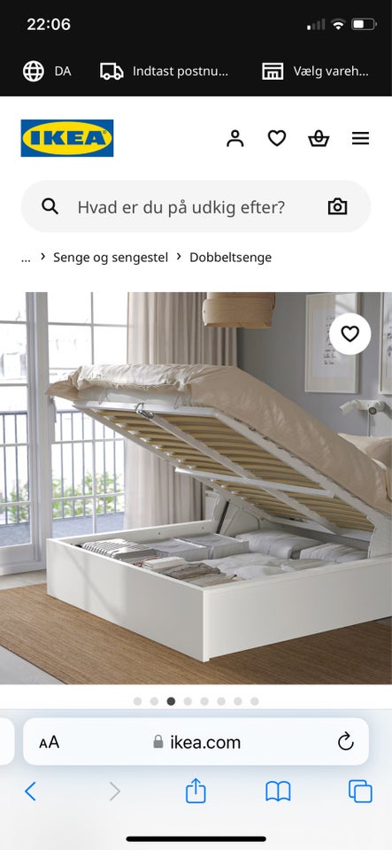 Dobbeltseng, Ikea, b: 180 l: 200