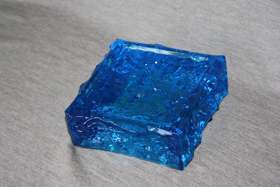 Glas Tung glasskål i blå glas vægt 2