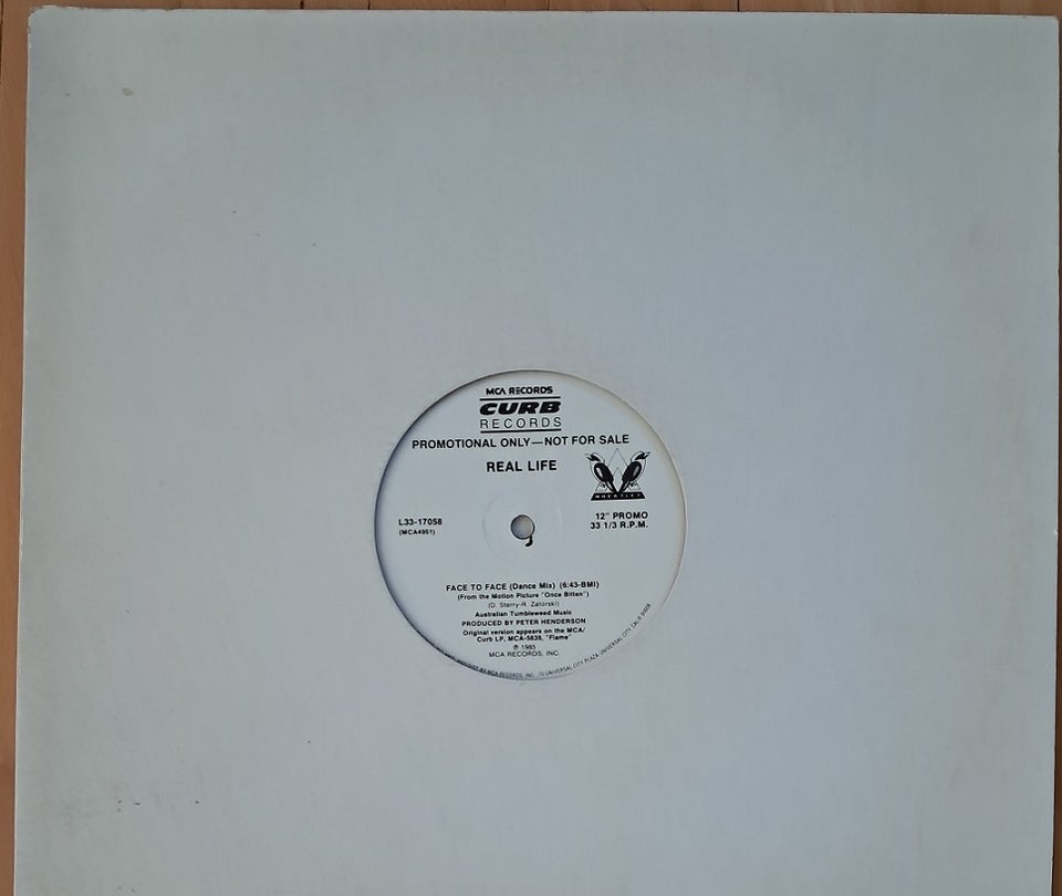 Maxi-single 12", Real Life, Face To