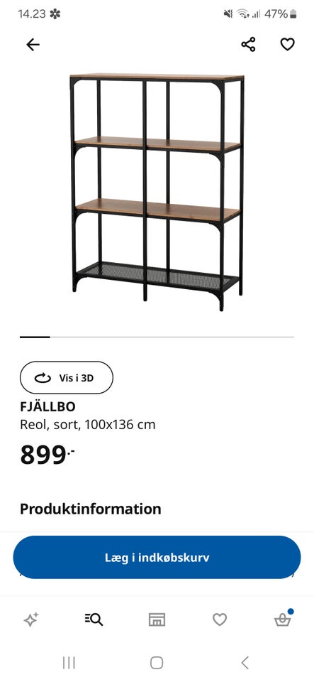 Reol, IKEA Fjällbo, b: 100 d: 36 h: