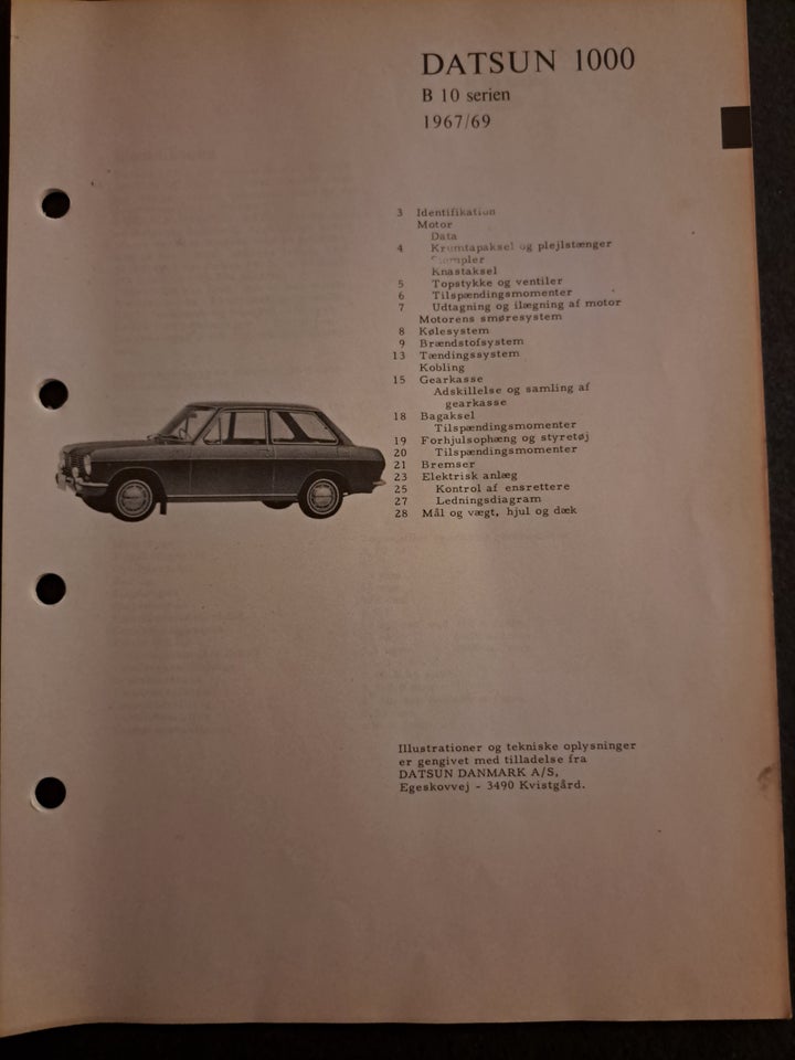 Datsun 1000, Ivar, emne: bil og