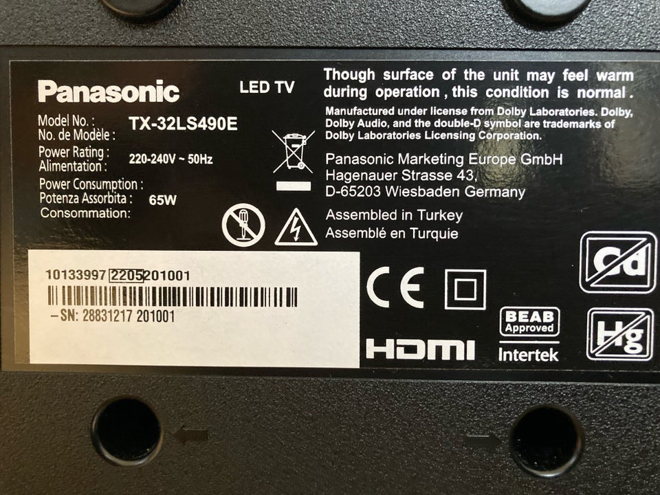 LED, Panasonic, TX-32LS490E