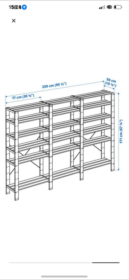 Reol, Ikea, b: 154 d: 50 h: 171