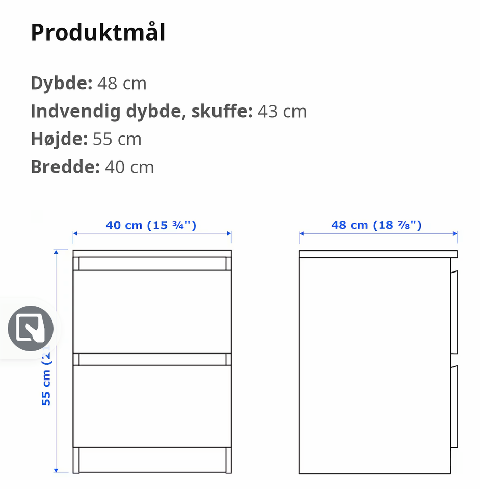 Natbord, Ikea Malm